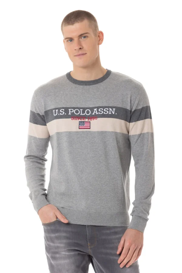 Maglia misto cotone cashmere con ricamo U.S. Polo Assn.